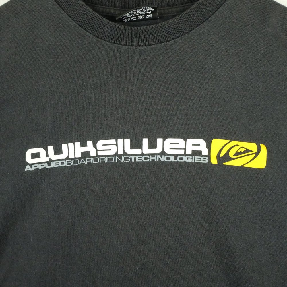 Quiksilver Mens T Shirt Large Vintage Long Sleeve Spell Out Logo Skateboarding - Picture 2 of 10